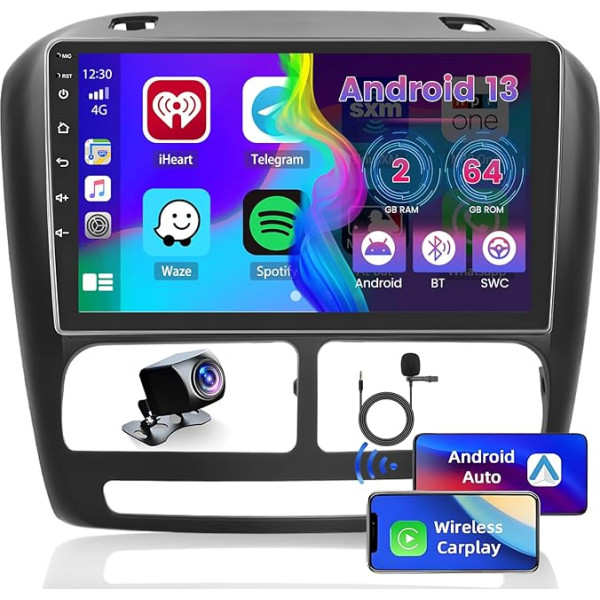 2GB + 64GB Android 13 Auto radio Fiat Doblo 2010-2015/Combo 2011-2018 Radio bezvadu Apple CarPlay Android Auto Bluetooth 9 collu ekrāns Auto radio ar navigāciju atpakaļgaitas kamera