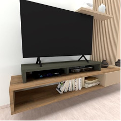 Henor dubultā TV statīvs FSC® Wood 120 x 35 x 15 cm Matēts grafīts Atbalsta +100 kg