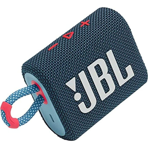 JBL Go 3 portatīvais ūdensizturīgs bezvadu IP67 putekļu izturīgs āra Bluetooth skaļrunis (zils rozā)