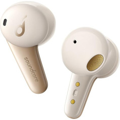 Soundcore Life Note 3S True Wireless Kabellose Earbuds, Starkes Klangprofil, 4 Mikrofone für kristallklare Anrufqualität, Bequemer Halt, Kabelloses Aufladen, 35 Std. Akku.(Weiß) (Skanīgas) (Skanīgas)