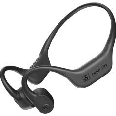 S+ Bone Conduction austiņas, MP3 atskaņošana, iebūvēta 64 GB atmiņa, īpaši vieglas Bluetooth austiņas sportam, skriešanai, vingrošanai un riteņbraukšanai (tumši pelēkas krāsas)