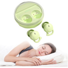 Xmenha Invisible Green Bluetooth miega austiņas sānu miega laikā, bezvadu, neredzams trokšņu slāpēšana, austiņas miegam, mazas miega austiņas mazām ausīm, bezvadu austiņas