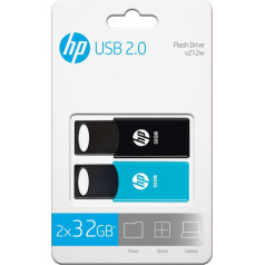 32 gb usb 2.0 zibatmiņas diskdzinis hpfd212-32-twin