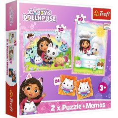 Puzzle 2in1 memos gabi ar kaķa draugu gabbys leļļu māja