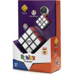 Rubiks classic komplekts - 3x3 rubika kubs un atslēgu piekariņš