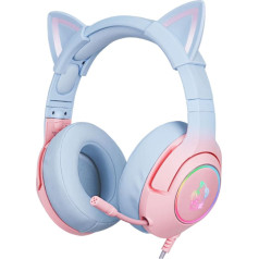 Onikuma Spēļu austiņas k9 7.1 rgb surround cat ears usb rozā-zilas