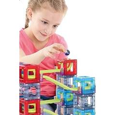 Qvolution Marble Run Basic Set 22/Plastic Marble Run ar spēcīgiem magnētiem