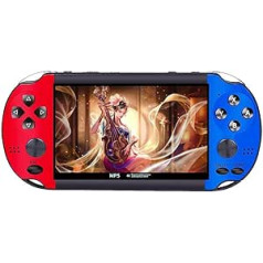 CZT Colourful Retro Video Game Console 4.3 Inch Sreen 8GB 3000 Games Handheld Arcade Game Console Mini Portable Game Device Multiple Simulator MP3 MP4 E-Book Nostalgic Gift for Children (Blue/Red)