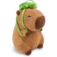 showicer Plīša rotaļlieta Kapibara Mīsta rotaļlieta ar bruņurupuča pildījumu Kawaii Capybara plīša spilvena rotaļlieta ūdens cūka plīša plīša spilvens Dāvana bērniem no 12 gadu vecuma (brūns, 45 cm)