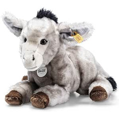 Steiff 067457 Issy Donkey mīsta rotaļlieta, 33 cm pelēka smaile