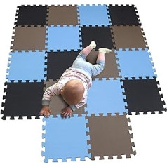 MQIAOHAM Baby Mats, Floor Mat, Children’s Mat, Play Puzzle Mats, Pollution-Free, Play Mat, Carpet Black Brown Blue