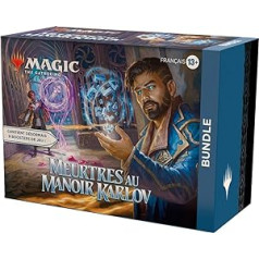 Magic The Gathering Bundle Mortres au Manoir Karlov — 9 spēļu pastiprinātāju komplekti, 30 lauka kartes + ekskluzīvi aksesuāri