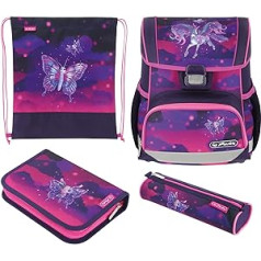 Herlitz Loop Plus Magic Unicorn mokyklinių krepšių rinkinys, violetinė