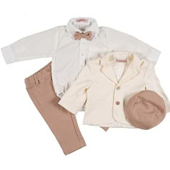 Cocolina4kids krikšto kostiumas berniukų kostiumas su striuke Vestuvinis kostiumas Smėlio spalvos krikšto rinkinys