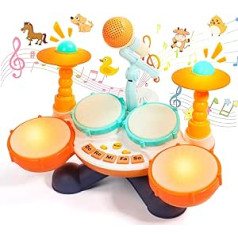 Bungas Bērnu zīdaiņu rotaļlietu bungas Bērnu mūzikas instrumenti bērniem no 1 gada Baby Rotaļlieta Bērnu bungas Bērnu bungu rotaļlieta Lieldienu dāvana no 1 2 gadiem 12 mēneši