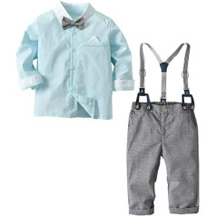 FAMKIT Baby Boys Apģērbs Gentleman Outfits Kleita krekls ar tauriņu + bikses