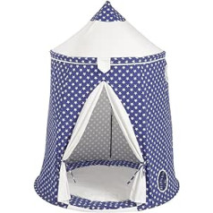 Howa Play Tent/Playhouse Stars Design White/Blue, ieskaitot grīdas paklājiņu