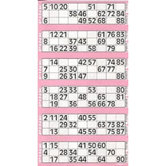 CARTALOTO - 8 Jumbo Bingo notepads - pink, JOJBB1-08, multi-coloured