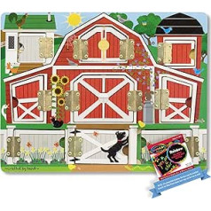 Lauku saimniecība: paslēpes un meklējiet koka magnētisko aktivitāšu dēlis + bezmaksas Melissa & Doug Scratch Art Mini Pad Bundle komplekts [45926] no Melissa & Doug