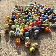 NINA NUGROHO Glass Ball Decoration for Bedroom, Kawaii Accessories, Home Garden, Ornament, Small Marbles, God, Toys, Parent-Child Machine Bead Repels Evil, Happiness Brings Together