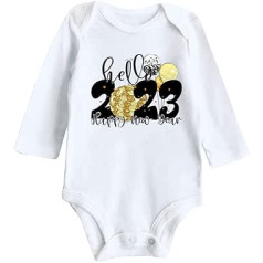 Fashion Outfits for Little Kid My First New Year Jumpsuit Newborn Infant Baby Boy Girl New Year Outfits Letter Print Romper Playsuit Set