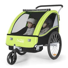 Veelar Sports BT502 2-in-1 bērnu velosipēdu piekabe ar bagiju komplektu