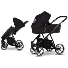 Lux4Kids Pax PX03 3-in-1 bērnu ratiņi 3-in-1 2-in-1 Isofix Tikai 12,8 kg Viegla konstrukcija līdz 22 kg Izmantojama ar melnu bērnu sēdeklīti