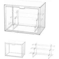 Dasellfa displeja futrālis, plexiglass kaste, akrila displeja futrālis, kolekcionāra vitrīna ar durvīm, mini figūriņām, mazām figūriņām, darbības figūriņām, rotaļlieta, automašīnu modeļi, kolekcionējamas figūras (36 x 23 x 27 cm)