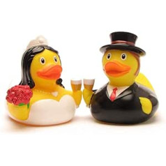 Bride and Groom Bath Ducks I Squeaky Ducks I L: 8 cm - Includes Bath Duck Keyring