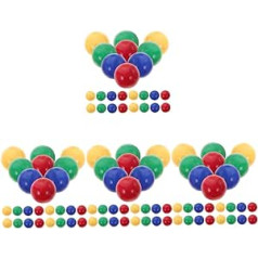 Abaodam 192 spalvotų kietų kamuoliukų aksesuarai, skirti lėlių nameliams Kamuoliukai Žaisliniai žaidimai Marmuriniai rutuliukai Mediniai rūbų bėgiai rutuliukai vaikams Žaidimų rinkinys vaikiškam rutuliui Hippo plastikas