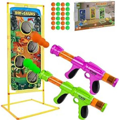 DigHealth putu lodīšu pistole un šaušanas mērķis, 2-daļīga spēka ieroča rotaļlieta ar šaušanas mērķi stāvus, lomu spēles rotaļlieta lietošanai iekštelpās un ārā, kopā ar ģimeni vai draugiem