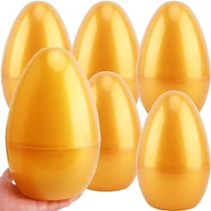 Haconba 6 Pack Gold Jumbo Lieldienu olas Milzu pildāmas plastmasas olas Lieldienu olu medību ballītei, kas paredzētas dekorācijām 10 