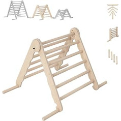 MAMOI® Indoor Climbing Frame, Wooden Climbing Triangle, Baby Children Climbing, Climbing Tower, Climbing Arch, Rainbow Seesaw, Montessori Toy from 1 Year 2/3 Years