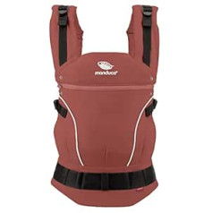 manduca First Baby Carrier > < Bērnu un bērnu pārvadātājs ar pagarinājumu un ergonomisku vidukļa jostu bērniem no 3,5 līdz 20 kg (First PureCotton, Rouge.)