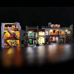 BRIKSMAX LED apšvietimo rinkinys, skirtas Lego Harry Potter Angle Alley, LED apšvietimo rinkinio priedas, skirtas Lego Set 75978 - be Lego modelio (nuotolinio valdymo versija)