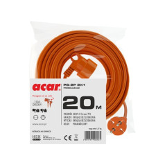 Acar ilgintuvas 20 m be įžeminimo PS-2P 2x1 oranžinis