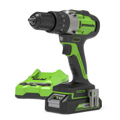 Greenworks 24v greenworks gd24dd35k2 drill/driver - set: charger + 2ah battery + suitcase - 3704007ua