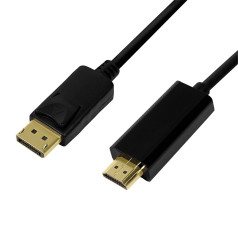 Displayport 1.2 uz HDMI 1.4 kabelis 1m melns