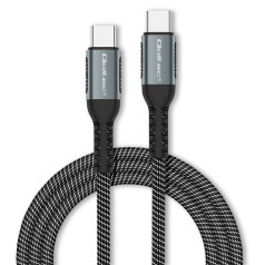 USB 2.0 tipa c kabelis | usb 2.0 tips c 100w | qc 3.0 | pd | 1 m | melns