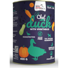 Satiated bowl wet food duck with vegetables 400g for dogs