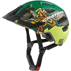 Cratoni Maxster Pro Wild ķivere jauniešiem ar aizmugurējo gaismu, universāla bērnu ķivere (Wild Green, S/M (51-56 cm)