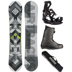 AIRTRACKS Snovborda komplekts Dēlis Cubo Extra Wide Camber + Snowboard Binding Master + Snovborda zābaki + Sb Bag 159 161 165 168 171 cm