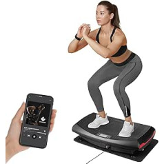 FitEngine 4D Vibration Plate | 60 Intensity Levels & 4 Vibration Modes | Curved Design with LED Lighting | Includes Bracelet Operation, Expander Bands and Wireless Connection