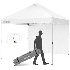 EAGLE PEAK 10' x 10' Professional Commercial Pop Up Canopy Tent Instant MarketPlace Outdoor Canopy Easy Set-up Folding Shelter w/Zipper Attach Sunwall and 100 Sq Ft of Shade (White)