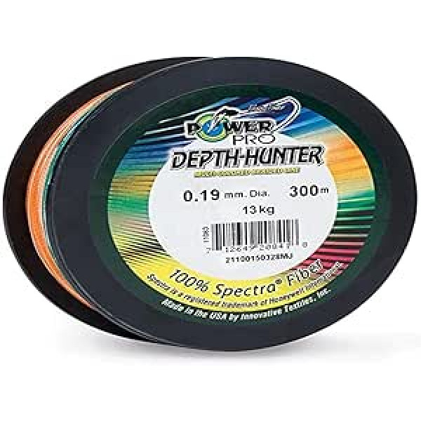 Power Pro Depth-Hunter Multi Colour 300m - geflochtene Angelschnur mehrfärbig