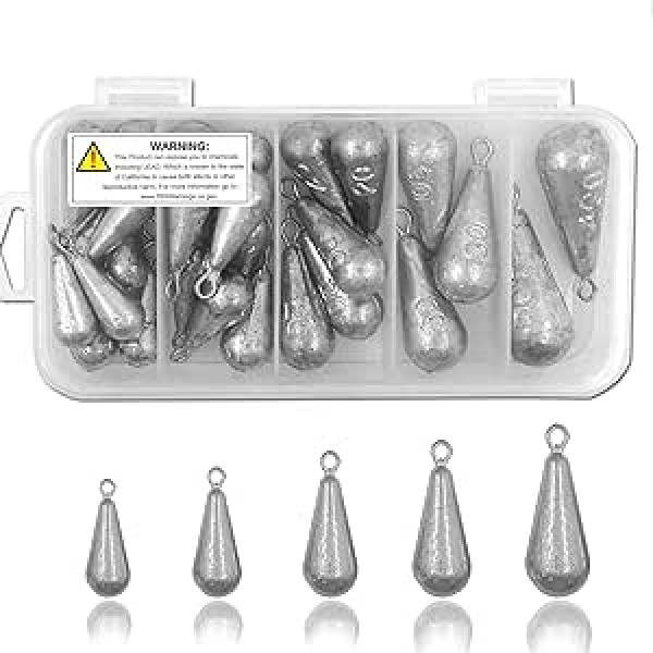 Zvejas smas Sinkers zvejas auklai, asari, lietie smekles zveja Saltwater Plomos para Pescar Sliding Weights Asortment for the Grunts Fishing