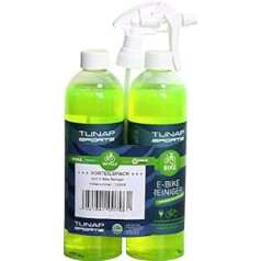 Tunap_Sports Bundle 2-in-1 E-Bike Cleaner Velosipēdu tīrītājs 2 x 1L Smidzināšanas pudele