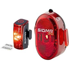 Sigma Sport Infinity LED Bicycle Light with 16 Hours Light Duration, StVZO Approved, Battery-Operated Rear Light