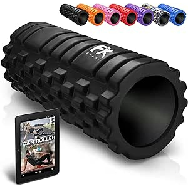 FFEXS Fascia Roller Jerking Foam Roller Fitness sporta masāžas rullīšu putu rullītis, melns