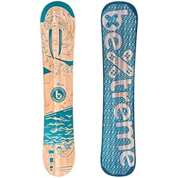 Bextreme All Mountain Waves Snow daudzfunkcionāls Freestyle un Freeride Eco Board bambusa dižskābardis un papele 160 cm plats (plats) vīriešiem un sievietēm